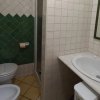 Bagno con doccia, lavandino e wc.